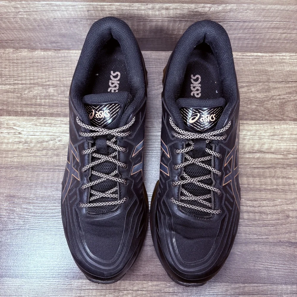 Asics Gel-Quantum 360 7 Black Gold Womens US Size 10.5 1202A339 Running Shoes